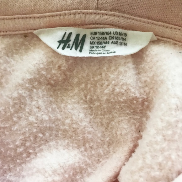 H&M Girl's Fleece Hoodie Size 12 - 14 - Picture 4 of 5